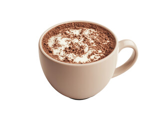 Obraz premium Light beige ceramic cup filled with a hot beverage.
