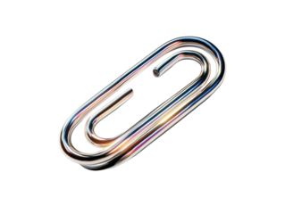 Close-up of a metallic paperclip design.