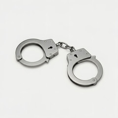 Stock photo of metal handcuffs for law enforcement and criminal justice system