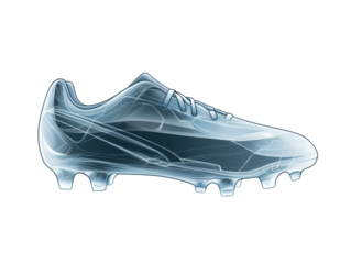 X-ray view of a soccer shoe.