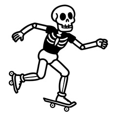 Skeleton on Skateboard