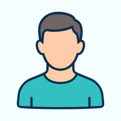 Male user avatar icon. Simple person symbol for web profile and app account.
