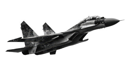 A majestic fighter jet in action, soaring through the expanse of the blue sky powerful