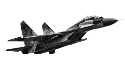 A majestic fighter jet in action, soaring through the expanse of the blue sky powerful