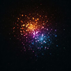 Colorful starburst pattern on a dark background.