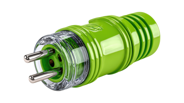 Green power plug and white cord, a sustainable energy solution for modern electrical devices