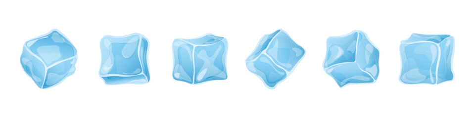 Fototapeta premium Cool Transparent Ice Cubes Set 