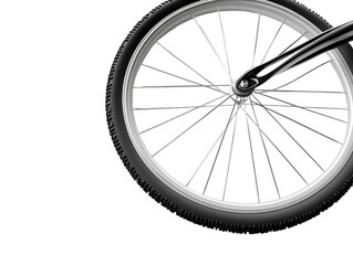 Close-up view of a bicycle wheel against a black background.