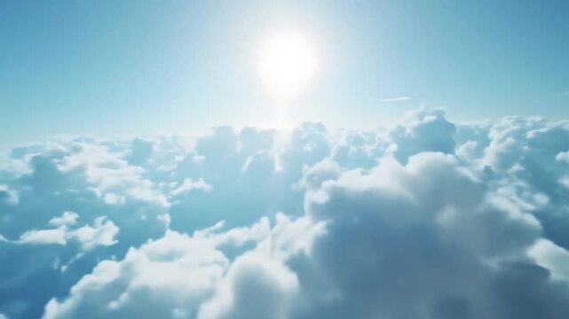 clouds blue sky summer aerial photography sun sky sea refreshing. 4k video animation video