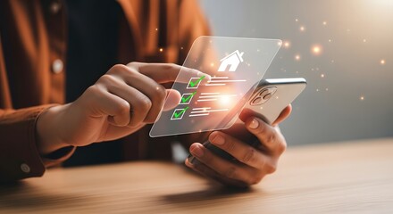 Person using a smartphone with a glowing 5g network interface