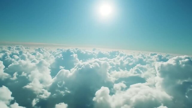 clouds blue sky summer aerial photography sun sky sea refreshing. 4k video animation video