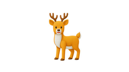 Charming stuffed deer toy with white nose and brown antlers, a perfect playtime companion for kids