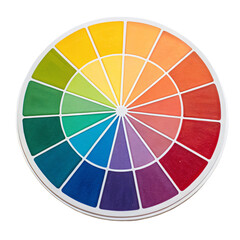 Classic color wheel, isolated PNG transparent background