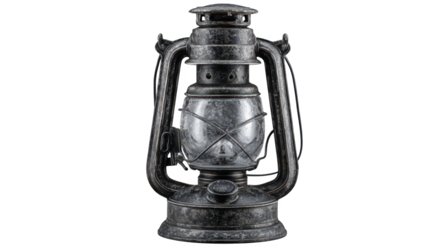 Antique lantern, old fashioned light illuminating the night with a warm glow