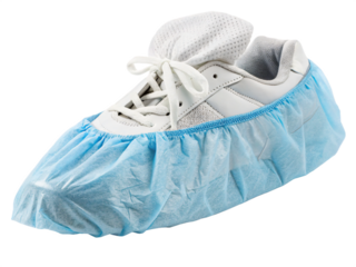 disposable shoe cover, protector, isolated PNG transparent background
