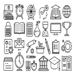 education icons set vectors