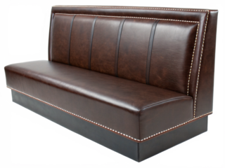 Restaurant booth backrest, isolated PNG transparent background