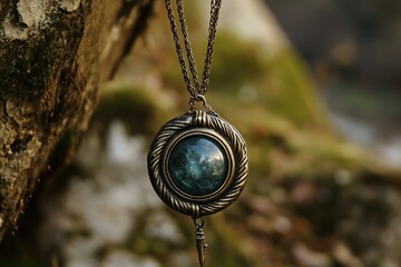 Fototapeta premium enchanted sling with spinning celestial stone