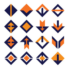 A set of arrows collection with flat design