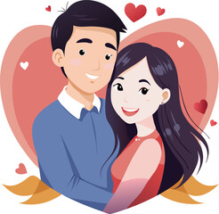 Love with a couple of beautiful vector illustrations