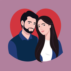 Love with a couple of beautiful vector illustrations