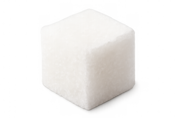 Rotating white sugar cube isolated on transparent background, perfect for adding a touch of sweetness to any project