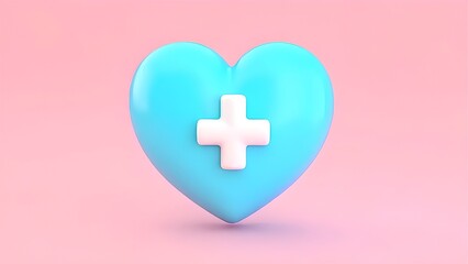 Obraz premium pink heart on white background