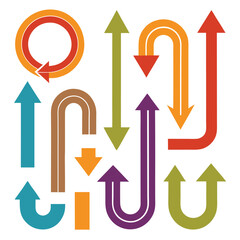 A set of arrows collection with flat design
