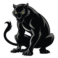 Obraz premium A cute domestic feline vector cartoon illustration of a black and white cat