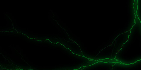 Black, green Marble Texture Template Background. Abstract Watercolor Vector green and black cracked. Lightning Effect Overlay, Isolated Electric Thunderstorm Bolt Strikes on Dark Night Sky Background