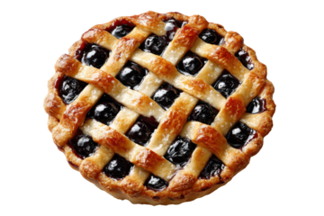 Delicious blueberry pie a culinary delight in food photography. Isolated on transparent background, png.