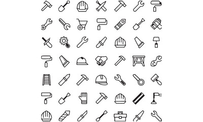 Hand Tools, Construction Equipment & Engineering Icons: Ultimate Vector Collection