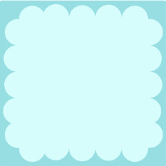 Scalloped Cloud Border Blue