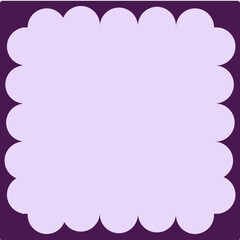 Purple Scalloped Cloud Border