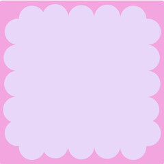 Pink Scalloped Cloud Border