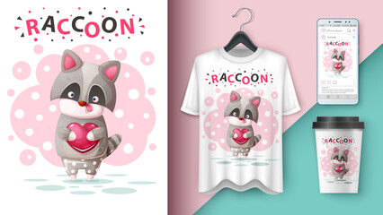 Happy birthday vector greeting card with a funny cartoon cat illustration, pink heart pattern, and vintage design for a baby's celebration invitation