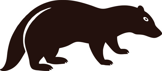 Silhouette of a Bear in Black Vector Design