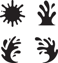 Obraz premium Black liquid splashes and splatters water