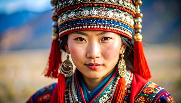 Mongol Woman in OtQ Headdress