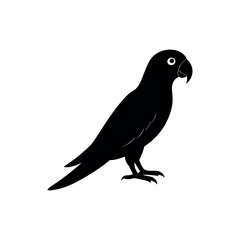 Fototapeta premium A parrot Bird's silhouette art vector illustration.