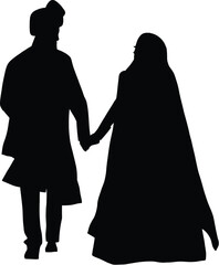 silhouette of a man and woman