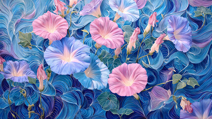 Harmonic Geometry: Morning Glory Elegance in Pastel Dreams