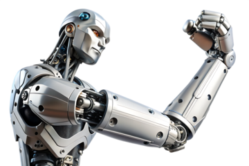 advanced robotic arm with intricate mechanics isolated on white background PNG, AI GENERATED