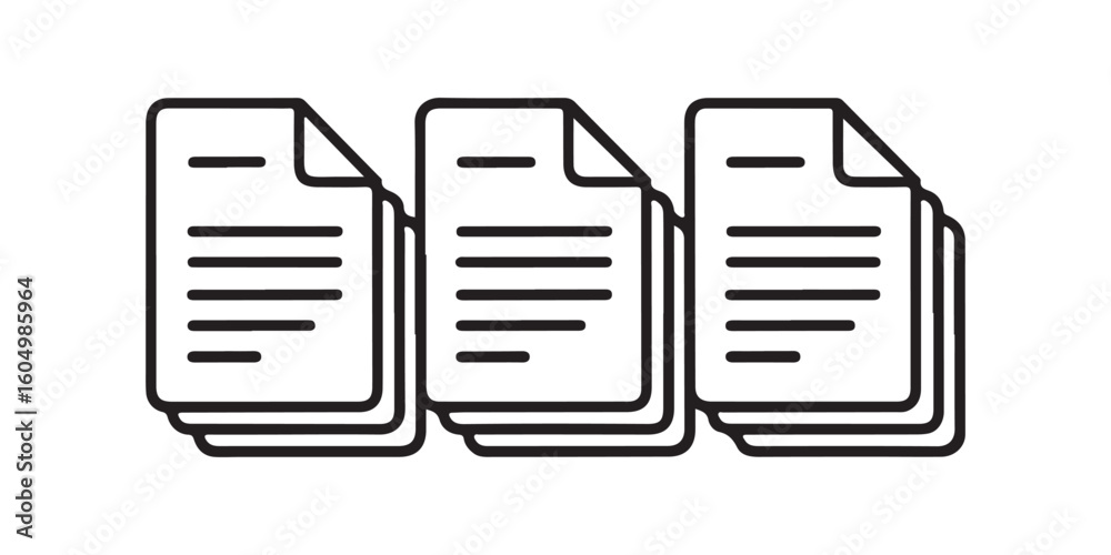 Poster document icons. paper symbol with single and multiple page.