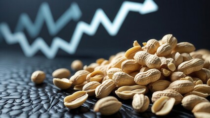 Analyzing peanut market trends financial analysis food industry dark background close-up economic insights