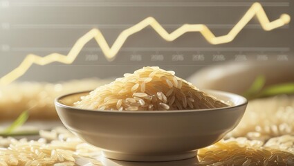 Rice market trends analysis agricultural sector visual data representation economic environment close-up view market insights