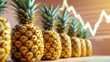 Pineapple growth analysis agricultural setting still life indoor environment close-up view productivity insights