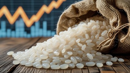 Rice market trends agriculture industry infographic data economic analysis close-up view trade insights