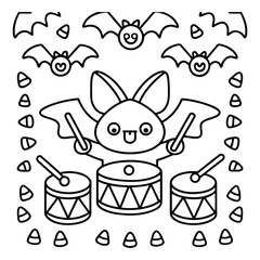 Spooky Buddies &ndash; Cute Halloween Coloring Pages with Bold Line Art | Halloween Coloring Page | Print