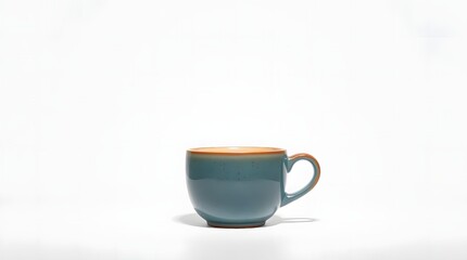 Obraz premium Speckled Teal Grey Ceramic Mug with Simple Lighting 